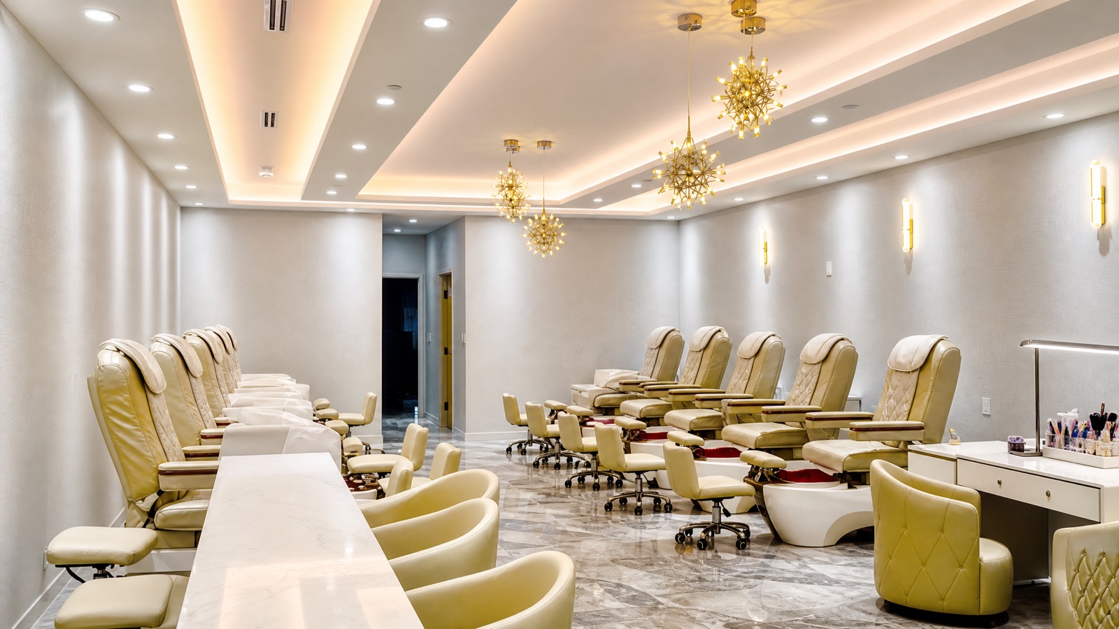 Sun Nail Salon interior built by J&R Lam Construction